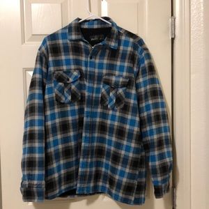 blue stripped flannel